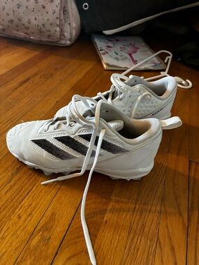 adidas Kids White and Black Adizero Cleats (for softball)